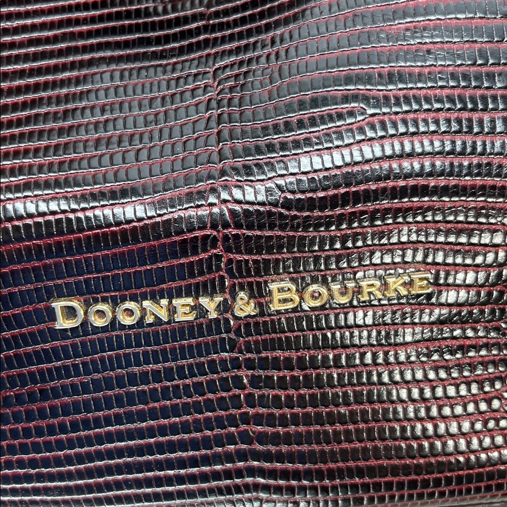 Dooney & Bourke Dark Brown Lizard-Embossed Satchel with Matching Wallet - Picture 6 of 13